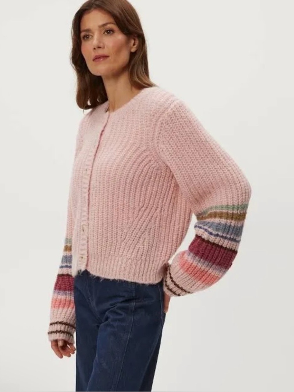 Michael Stars Lumi Striped Crew Cardigan - Picture 6 of 8